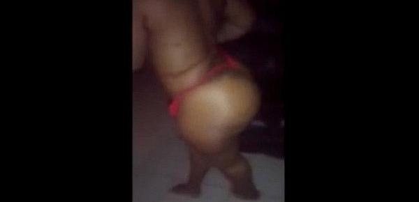  thick bbw stripper in red body thong